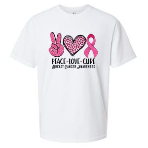 Peace Love Cure Breast Cancer Awareness Warrior Pink Ribbon Sueded Cloud Jersey T-Shirt