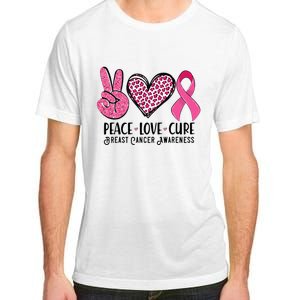 Peace Love Cure Breast Cancer Awareness Warrior Pink Ribbon Adult ChromaSoft Performance T-Shirt