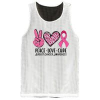 Peace Love Cure Breast Cancer Awareness Warrior Pink Ribbon Mesh Reversible Basketball Jersey Tank