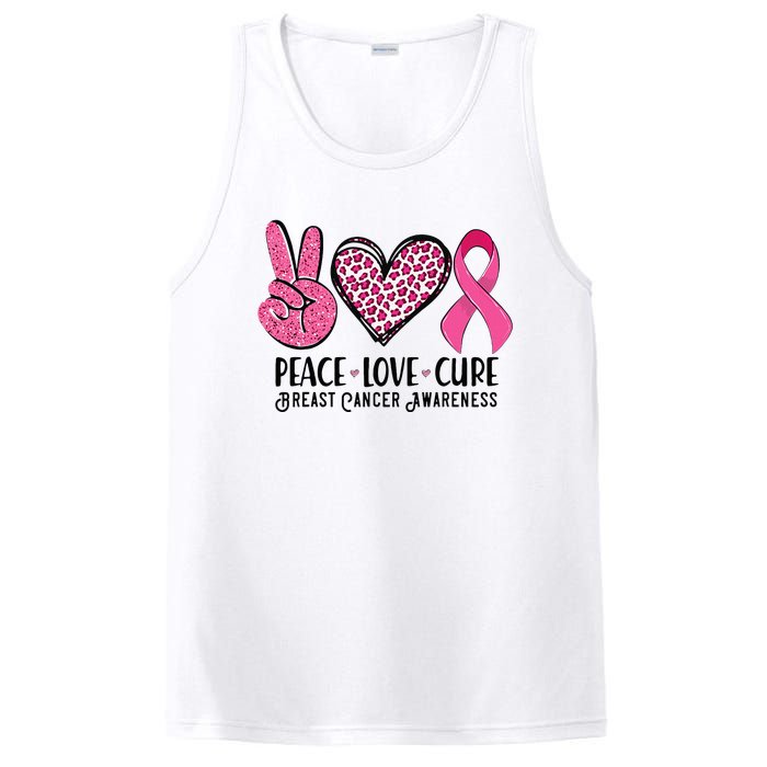 Peace Love Cure Breast Cancer Awareness Warrior Pink Ribbon PosiCharge Competitor Tank