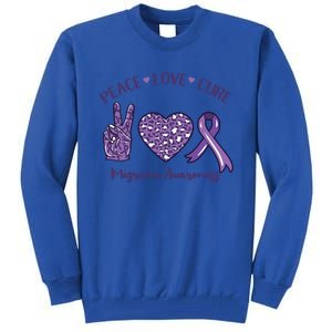 Peace Love Cure Migraine Awareness Ribbon Gift Tall Sweatshirt