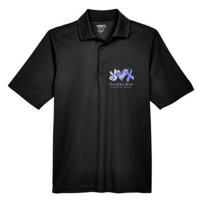 Peace Love Cure Periwinkle Ribbon Esophageal Cancer Men's Origin Performance Piqué Polo