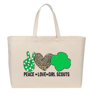 Peace Love Cookie Scout Bakery Cookie Season Cotton Canvas Jumbo Tote