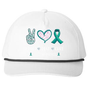 Peace Love Cure Ptsd Stress Disorder Awareness Cute Gift Snapback Five-Panel Rope Hat