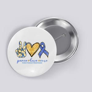 Peace Love Cures Ribbon Colon Cancer Awareness Supporter Button