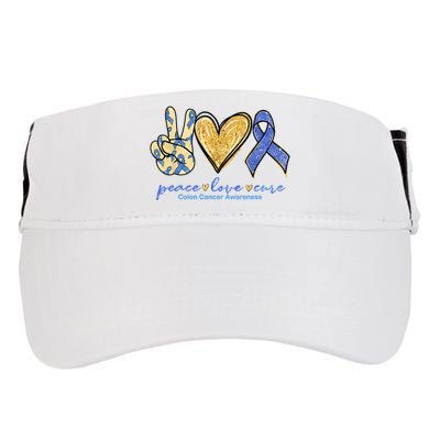 Peace Love Cures Ribbon Colon Cancer Awareness Supporter Adult Drive Performance Visor