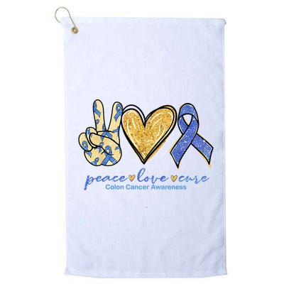 Peace Love Cures Ribbon Colon Cancer Awareness Supporter Golf Towel