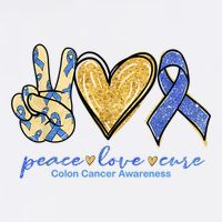 Peace Love Cures Ribbon Colon Cancer Awareness Supporter Toddler T-Shirt