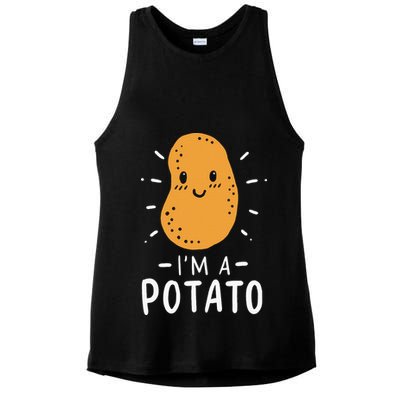 Potato Lazy Costume Halloween Vegan Kawaii Ladies PosiCharge Tri-Blend Wicking Tank