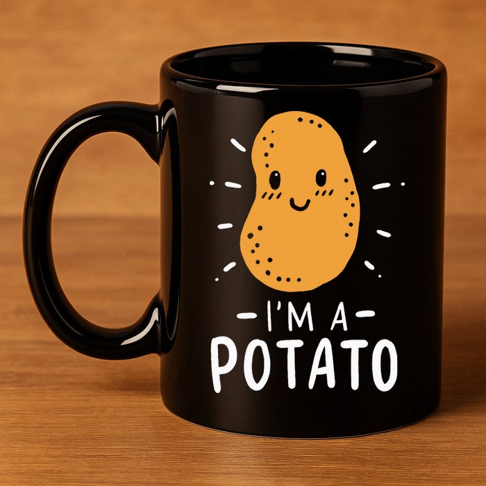 Potato Lazy Costume Halloween Vegan Kawaii 11oz C Handle Ceramic Mug
