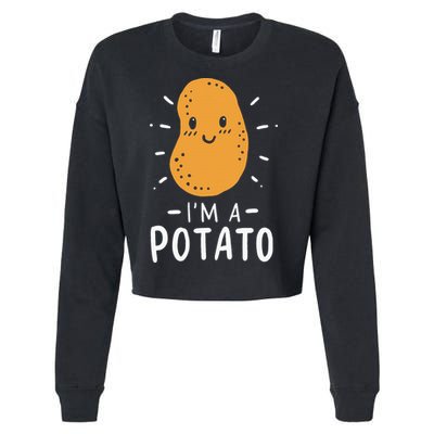 Potato Lazy Costume Halloween Vegan Kawaii Cropped Pullover Crew