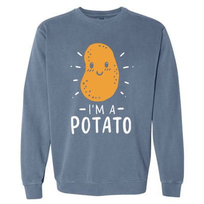 Potato Lazy Costume Halloween Vegan Kawaii Garment-Dyed Sweatshirt