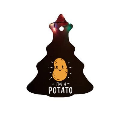 Potato Lazy Costume Halloween Vegan Kawaii Ceramic Tree Ornament