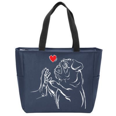 Pug Love Cute Dog Lover Owner Funny Girl Gift Zip Tote Bag