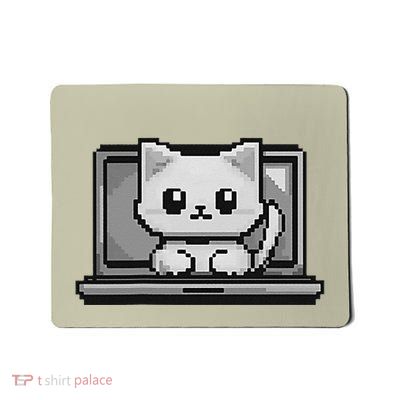 Pixel Laptop Cat Mousepad