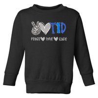 Peace Love Cure Type One Diabetes awareness T1D Toddler Sweatshirt