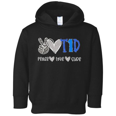 Peace Love Cure Type One Diabetes awareness T1D Toddler Hoodie