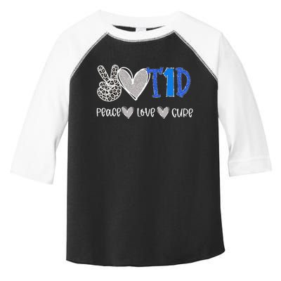 Peace Love Cure Type One Diabetes awareness T1D Toddler Fine Jersey T-Shirt