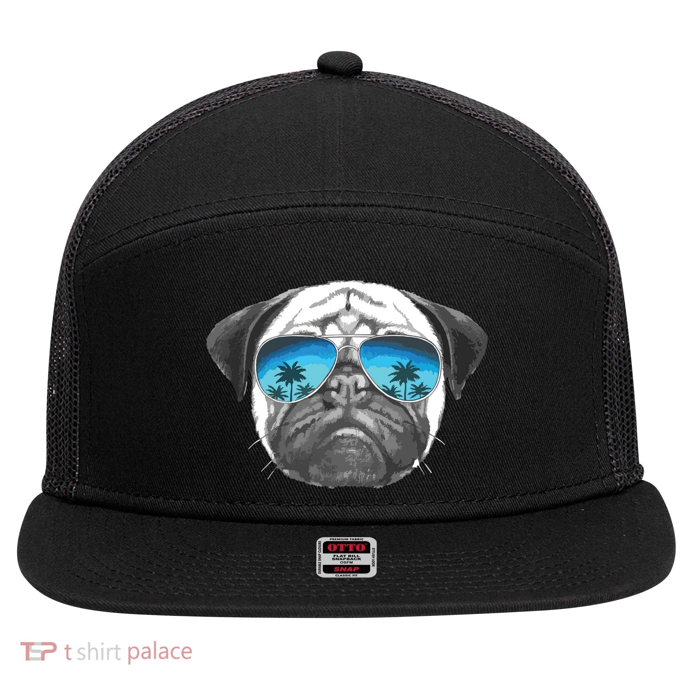 Pug Lover Cute Pug Funny Pug Owner Pug 7 Panel Mesh Trucker Snapback Hat
