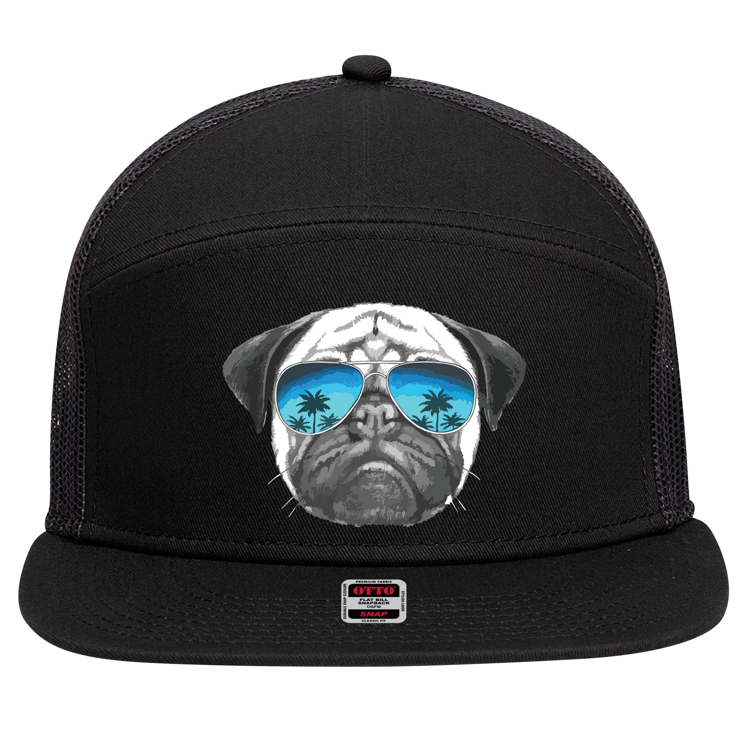 Pug Lover Cute Pug Funny Pug Owner Pug 7 Panel Mesh Trucker Snapback Hat