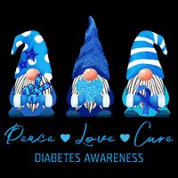 Peace Love Cure Gnome Diabetes Awareness Survivors Gifts 16 in Basic Backpack