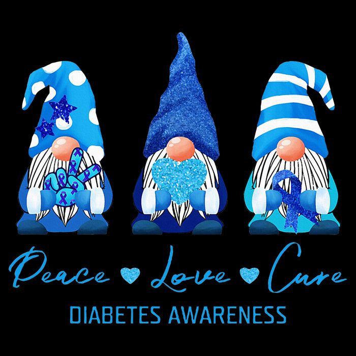 Peace Love Cure Gnome Diabetes Awareness Survivors Gifts 16 in Basic Backpack