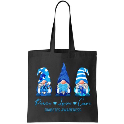 Peace Love Cure Gnome Diabetes Awareness Survivors Gifts Bag