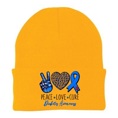 Peace Love Cure Diabetes Awareness Knit Cap Winter Beanie