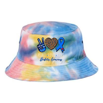 Peace Love Cure Diabetes Awareness Tie Dye Newport Bucket Hat