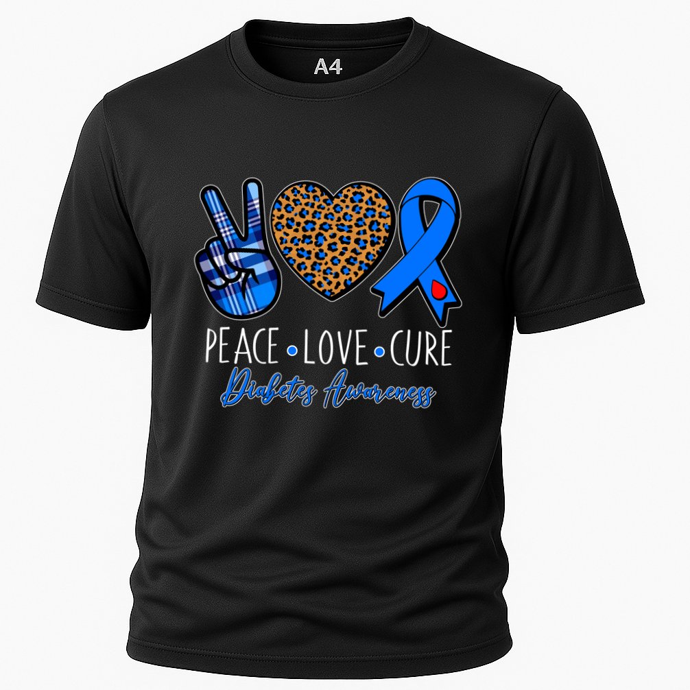 Peace Love Cure Diabetes Awareness Cooling Performance Crew T-Shirt