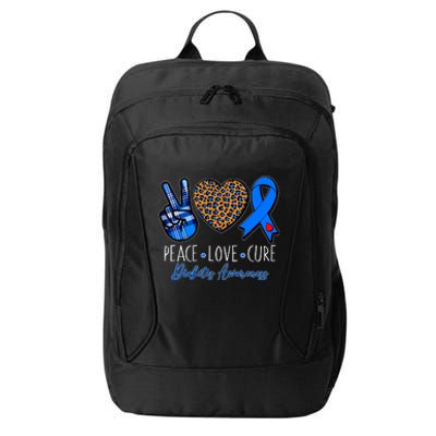 Peace Love Cure Diabetes Awareness City Backpack