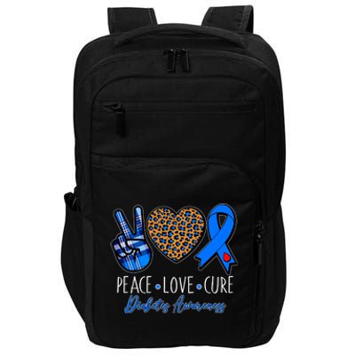 Peace Love Cure Diabetes Awareness Impact Tech Backpack