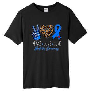 Peace Love Cure Diabetes Awareness Tall Fusion ChromaSoft Performance T-Shirt