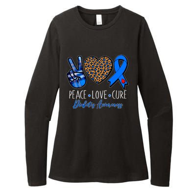 Peace Love Cure Diabetes Awareness Womens CVC Long Sleeve Shirt