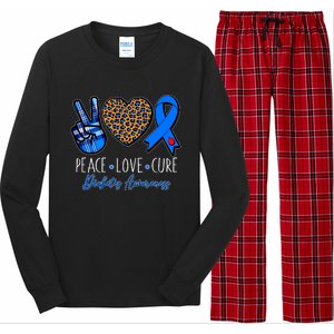 Peace Love Cure Diabetes Awareness Long Sleeve Pajama Set