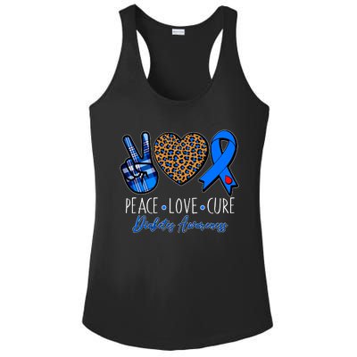 Peace Love Cure Diabetes Awareness Ladies PosiCharge Competitor Racerback Tank