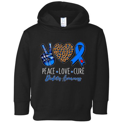Peace Love Cure Diabetes Awareness Toddler Hoodie