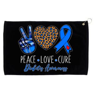 Peace Love Cure Diabetes Awareness Grommeted Golf Towel