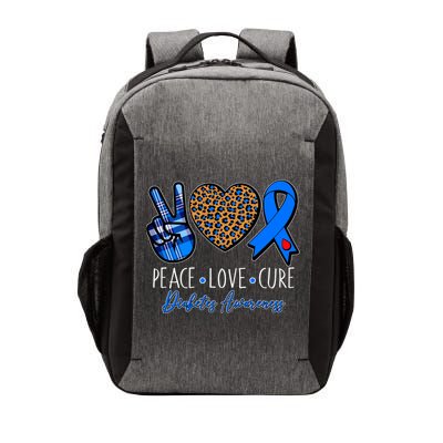 Peace Love Cure Diabetes Awareness Vector Backpack