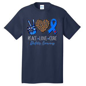 Peace Love Cure Diabetes Awareness Tall T-Shirt