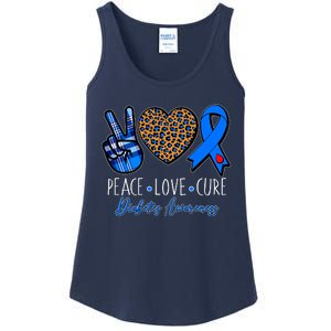 Peace Love Cure Diabetes Awareness Ladies Essential Tank