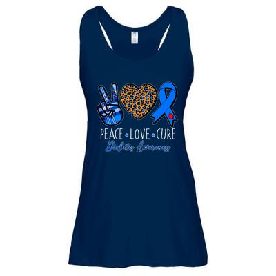 Peace Love Cure Diabetes Awareness Ladies Essential Flowy Tank