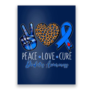 Peace Love Cure Diabetes Awareness Poster