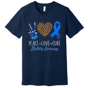 Peace Love Cure Diabetes Awareness Premium T-Shirt