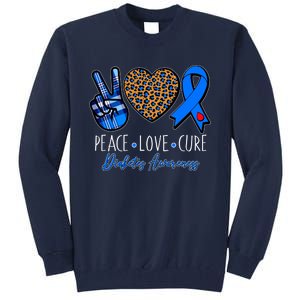 Peace Love Cure Diabetes Awareness Tall Sweatshirt