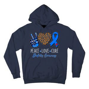 Peace Love Cure Diabetes Awareness Tall Hoodie