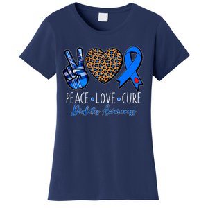 Peace Love Cure Diabetes Awareness Women's T-Shirt