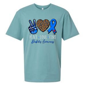 Peace Love Cure Diabetes Awareness Sueded Cloud Jersey T-Shirt