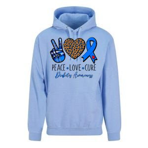 Peace Love Cure Diabetes Awareness Unisex Surf Hoodie