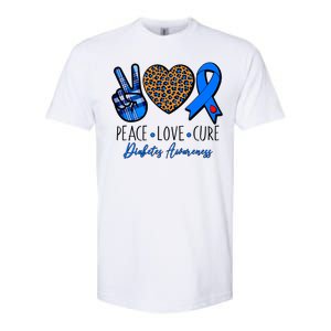 Peace Love Cure Diabetes Awareness Softstyle CVC T-Shirt